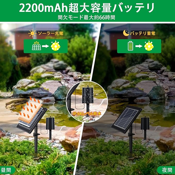 エアーポンプ ソーラー レーション 水槽ポンプ 太陽光パネル チューブ ストーン 酸素パイプ 2W発電パネル 各種水槽の酸素供給 ビオトープ/庭池/生け簀/アクアリウム/魚タンク - 画像 (2)