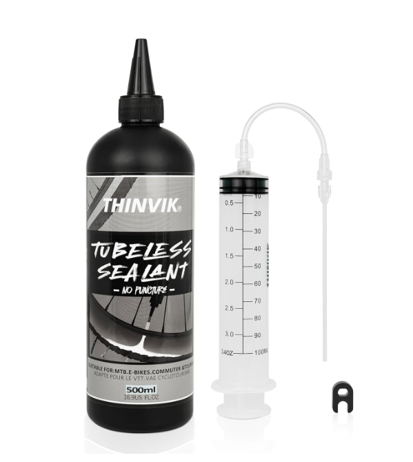 自転車 チューブレス シーラント パンク防止シーラント 修理キット (500ML(16.9oz) + インジェクターセット)
