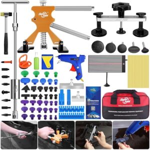 PDR デントリペア 87PCS デントリペアツール 【LEDワイヤーボード付き】 車へこみ修理 デントリペア工具 デントリペアキット 凹み直し ボディ 凹み 修理 引っ張り工具 デントリフター スライドハンマー 板金修復工具 収納バッグ付き
