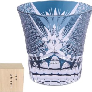 切子 グラス 日本酒グラス 260ml 菊つなぎ 文様