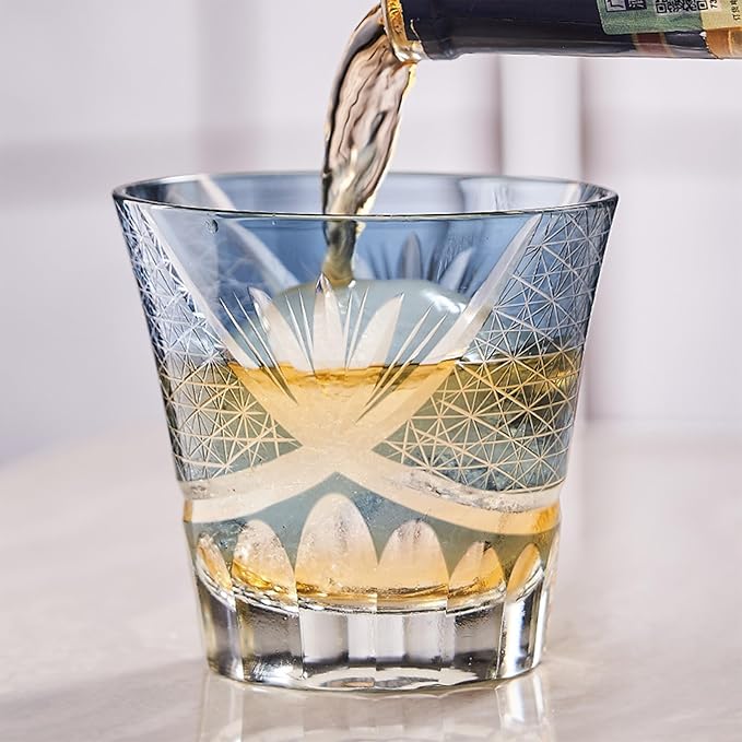 切子 グラス 日本酒グラス 260ml 菊つなぎ 文様 - 画像 (4)