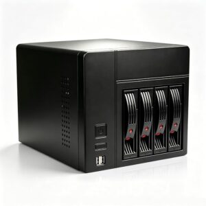 K3 4ベイミニITX NASケース、ホットスワップ3.5インチ/2.5インチSATAハードドライブトレイ、フレックス電源エンクロージャ