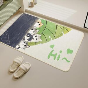 玄関マット 超防滑 TPR底 抗菌防臭 室内 室外 おしゃれ かわいい 木猫 40×60