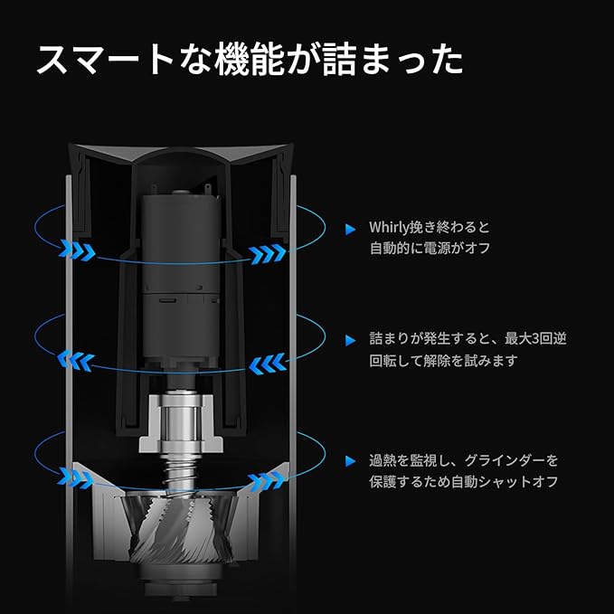 TIMEMOREコーヒーミル電動タイムモアコーヒーグラインダーS2C-042-EI特許取得八角刃ブレード30段階調整エスプレッソ/プールオーバー/フレンチプレス/モカポット対応コンパクト設計家庭用コーヒー豆粉砕機(ブラック) - 画像 (4)